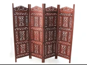 Ahşap Maun Rengi El Oyması Paravan thumbnail 1