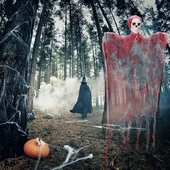 LED IŞIKLI KAHKAHA ATAN SESLİ SENSÖRLÜ KURU KAFA thumbnail 2