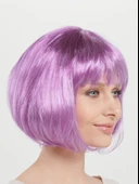 Düz Kesim Küt Parti Peruğu Rose Pembe thumbnail 6