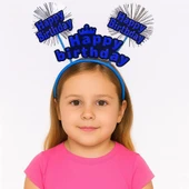 Mavi Renk Işıltılı Yazılı Doğum Günü Parti Tacı thumbnail 2