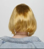 Düz Kesim Küt Parti Peruğu Altın Renk thumbnail 5