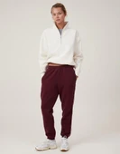 Oversize Yarım Farmuarlı Yakalı Basic SweatShirt - Beyaz thumbnail 2