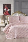 Çeyiz Diyarı Vesya 3 Parça Çift Kişilik Pike Takımı Pudra thumbnail 1