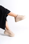 BIANA Bağcıklı Ortopedik Taban Kadın Sneaker Spor Ayakkabı CTT - Ten - 3