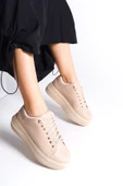 BIANA Bağcıklı Ortopedik Taban Kadın Sneaker Spor Ayakkabı CTT - Ten - 2
