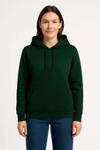 Kadın Üç İplik Kapüşonlu Kanguru Çepli SweatShirt hoodie - Haki - 3