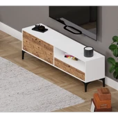 Alfimo Mobilya NOVA&ODION ORTA SEHPA VE TV ÜNİTESİ CEVİZ&BEYAZ - 2
