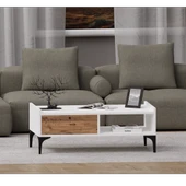 Alfimo Mobilya NOVA&ODION ORTA SEHPA VE TV ÜNİTESİ CEVİZ&BEYAZ - 5