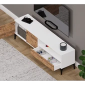 Alfimo Mobilya NOVA&ODION ORTA SEHPA VE TV ÜNİTESİ CEVİZ&BEYAZ - 3