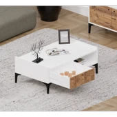 Alfimo Mobilya NOVA&ODION ORTA SEHPA VE TV ÜNİTESİ CEVİZ&BEYAZ - 6