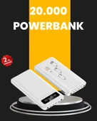 LED Işıklı 20.000mAh Powerbank LCD Gösterge Dahili Çoklu Kablo thumbnail 1