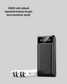 Kamp ve Seyahat İçin 20.000mAh LED Işıklı Hızlı Şarj Powerbank - 3