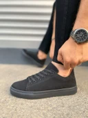 JY122 Mode Bağcıklı Süet Erkek Günlük Sneaker Ayakkabı SST - Siyah thumbnail 3