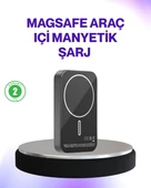 Mıknatıslı MagSafe Uyumlu Araç Tutucu Kablosuz Şarj Destekli thumbnail 1
