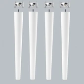 4 Adet Ahşap Ayak 45 Cm Beyaz M8 Civatalı Bağlantı Aparatlı Mobilya Tabure Sehpa Masa Destek Ayağı thumbnail 6