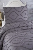 Çeyiz Diyarı Pirot 2 Parça Tek Kişilik Pike Takımı Antrasit - 4