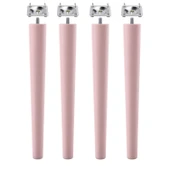 4 Adet Ahşap Ayak 45 Cm Açık Pembe M8 Civatalı Bağlantı Aparatlı Mobilya Tabure Sehpa Masa Destek Ayağı thumbnail 6