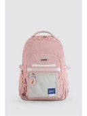 Ççs Su Geçirmez Kumaş Çocuk Çok Gözlü Pembe Ortopedik Sırt Okul Çantası 51928 - 1