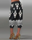 Kadın Beli Lastikli Etnik Desenli Kapri Süprem Pantolon thumbnail 2