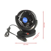 360 Derece Hareketli Tekli Araç İçi Vantilatör 12V thumbnail 2