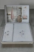 Sevim 2'li Bambu Banyo Havlu Seti - Yumuşak & Nakış İşlemeli- 2'li Çeyiz Seti - Tivoli Lisette - 9