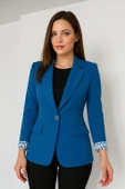 Kadın Astarlı Kol Detaylı Düğmeli Büyük ve Normal Beden Blazer Ceket -C409 - 7