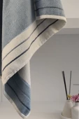 Sevim İpliği Boyalı Ucu Çizgili Banyo Havlusu - %100 Pamuk & Yumuşak - 90x150 Cm - 2