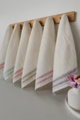 Sevim 6'lı Mutfak Havlusu Seti - %100 Pamuk Renkli Çizgili Mutfak Havlusu - 4