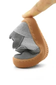 Rakerplus Bob Hakiki Deri Gri Barefoot Cırtlı Lastikli Bebek Sneaker Ayakkabı thumbnail 9