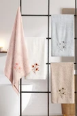 Sevim 2'li Bambu Banyo Havlu Seti - Yumuşak & Nakış İşlemeli- 2'li Çeyiz Seti - Tivoli Lisette - 11