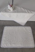 Sevim 2'li Püsküllü Ayak Havlusu Takımı-50 x 70 cm-%100 Pamuk Paspas - 5