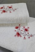 Sevim 2'li Bambu Banyo Havlu Seti - Yumuşak & Nakış İşlemeli- 2'li Çeyiz Seti - Tivoli Lisette - 5