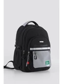 Ççs Su Geçirmez Kumaş Çocuk Çok Gözlü Siyah Gri Ortopedik Sırt Okul Çantası (51928) - 2