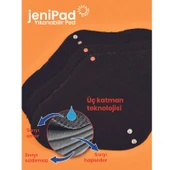 W-Beside JeniPad Yıkanabilir Ped 6 Adet - Siyah Günlük thumbnail 3