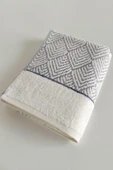 Sevim Geometrik Desenli Zemini Renkli Bambu El Havlusu - 50x90 cm - 7