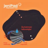 W-Beside JeniPad Kadın Pedi Normal Ultra Emici 3 Adet - Siyah thumbnail 2