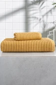 Sevim 2'li Waffle Banyo Havlu Seti- Ekstra Yumuşak Ve Petekli Doku - %100 Pamuk & Yüksek Su Emici - 7