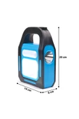 HB-9707A-1 3 Kademeli USB Çıkışlı Şarjlı Mavi Solar Lamba - 7