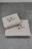 Sevim 2'li Bambu Banyo Havlu Seti - Yumuşak & Nakış İşlemeli- 2'li Çeyiz Seti - Tivoli Lisette - 1