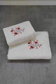 Sevim 2'li Bambu Banyo Havlu Seti - Yumuşak & Nakış İşlemeli- 2'li Çeyiz Seti - Tivoli Lisette - 4