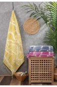 Sevim %100 Pamuk Çift Kat Müslin Peştemal - Jakarlı Plaj Havlusu- 90x170 Cm - 6
