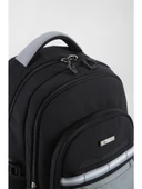 Ççs Su Geçirmez Kumaş Çocuk Çok Gözlü Siyah Gri Ortopedik Sırt Okul Çantası (51928) - 3