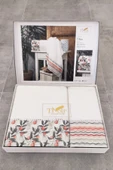 Sevim 2'li Bambu Banyo Havlu Seti - Pamuk Saten Bordürlü & Yumuşak Banyo Havlusu - Tivoli - Olivia - 2