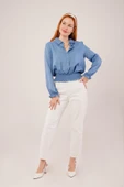 Bel Ve Bilek Lastikli Mavi Bluz thumbnail 3