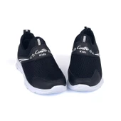 Çocuk Unisex Siyah Beyaz Bağcıksız Slip-On Rahat Kalıp Günlük Sneaker Spor Ayakkabı - 2