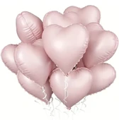 5 Adet 18 inç 45 Cm Retro Kalp Folyo Balon Soft Pembe - 1