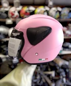 Sway Xbyc 633 Solid Şeffaf Vizörlü Yarım Motosiklet Scooter Kaskı Small Beden Pembe - 9