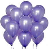 20 Adet 12 İnç 30 Cm Metalik Mor Balon Doğum Günü Süsleme - 1