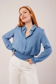 Bel Ve Bilek Lastikli Mavi Bluz thumbnail 1