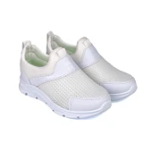 Çocuk Unisex Beyaz Bağcıksız Slip-On Rahat Kalıp Günlük Sneaker Spor Ayakkabı - 1